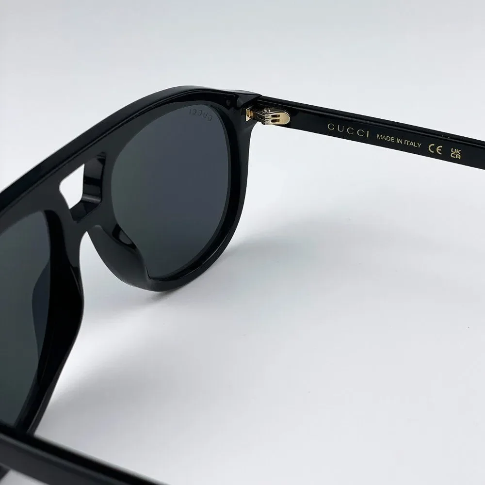 Gucci GG1320S 004 Sunglasses Black Grey Pilot Unisex